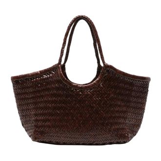 Dragon Diffusion Nantucket Big Handgeweven Tote Tas - Dames - Tassen - Bruin - Maat: ONE Size Katoen