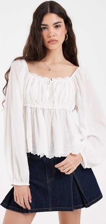 Levi's Top milkmaid boh&eacute;mien bianco
