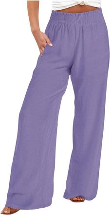 Generic Yoga Trousers Ladies Linen Shorts Sweatpants for Womens UK s Linen Floral Embroidered High Rise Cropped Pants Palazzo Beach Trousers Summer Pants Ladi