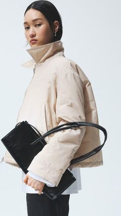 H&M Padded Bomber Jacket in Light Beige at Nordstrom, Size X-Small