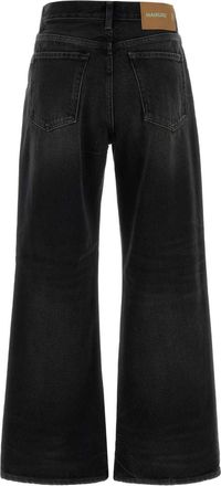 Haikure Womens Black Denim Bethany Wide-Leg Jeans Vintageblack Exterior: Cotton