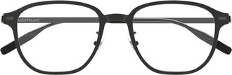 Montblanc Black Snowcap Metal Square Sunglasses