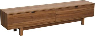 Oviala Mueble de TV rectangular con 2 puertas L160 cm madera oscura
