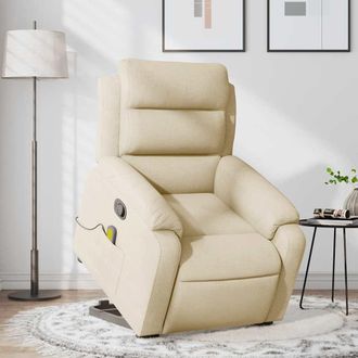 vidaXL Vidaxl - Silla De Masaje Reclinable De Pie De Tela Color Crema