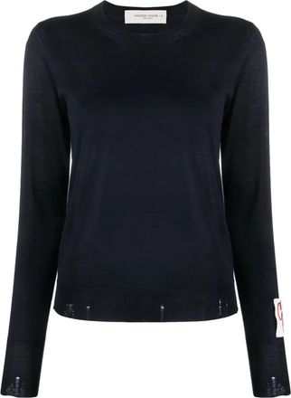 Golden Goose Maglione in lana con rifinitura a coste - Blu