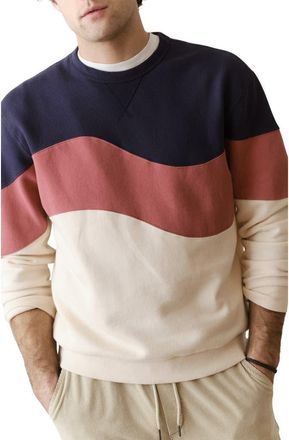 Marine Layer Cloud 9 Fleece Sweatshirt in Withered Rose Colorblock at Nordstrom, Size Xx-Large