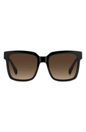 Kate Spade New York Shira 55mm Sunglasses in Black/Brown Sf at Nordstrom