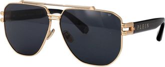 Philipp Plein Iconische zonnebril voor stijlvolle uitstraling - Heren - Zonnebrillen - Zwart - 65 MM - Accessoires