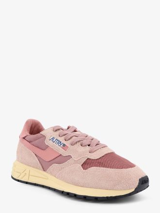 Autry Womens Sneakers Reelwind Low Pink Suede-Mesh Trainers Suede/mesh