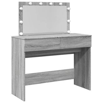 Berkfield Home Dressing Table with LED Grey Sonoma 100x40x120 cm | Size: 100 x 40 x 120 cm