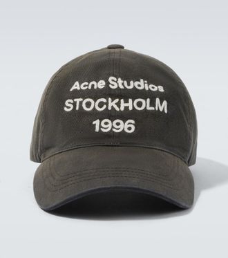 Acne Studios Cappello da baseball in cotone con logo ricamato
