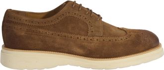 Desa Man Slip-Ons - Suede Upper, Leather Lining, Elastic Laces, Flat Heel, Breathable | Brown - 43
