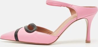 Malone Souliers Pink/black Leather Bonnie Slide Sandals