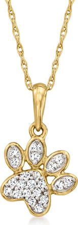 Canaria Canaria Diamond Paw Print Pendant Necklace in 10kt Yellow Gold