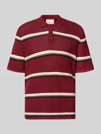 Jack & Jones Jack & Jones Regular Fit Poloshirt mit Streifenmuster Modell MAINE in Dunkelrot, Gr&ouml;&szlig;e XXL