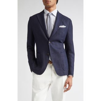 Eleventy Single Breasted Soft Jacket in 11 Navy Blue at Nordstrom, Size 46 Us