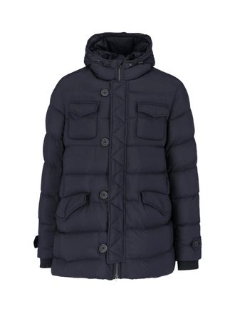 Herno Black LEskimo Technical Fabric Down Jacket