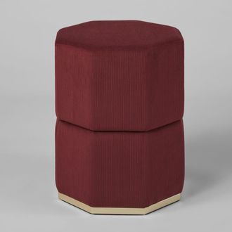 Maisons du monde Puf octogonal de tejido burdeos