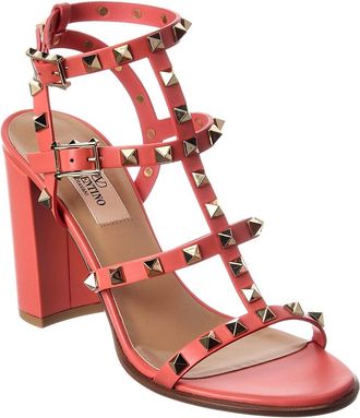 Valentino Rockstud Caged 90 Leather Ankle Strap Sandal