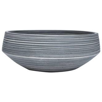 Berkfield Home Countertop Basin Grey Round OE&para;41x14 cm Ceramic | Size: 41x14 cm
