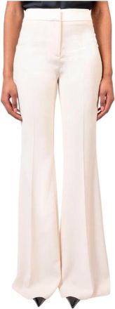 Doris S Elegante Flared Broek - Dames - Wijde Broeken - Wit - S - Broeken