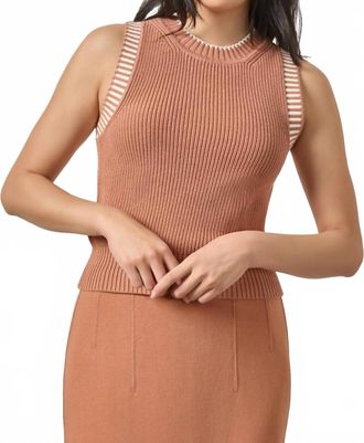 Lilla P Sleeveless Crew Neck Top In Driftwood