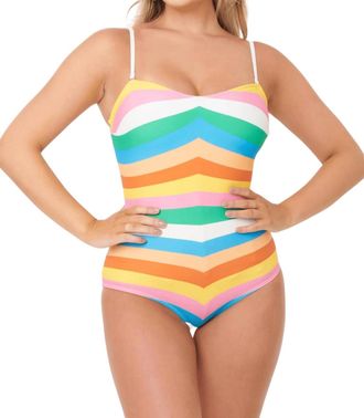 Unique Vintage Rainbow Barbara One Piece Swimsuit In Pride Stripes