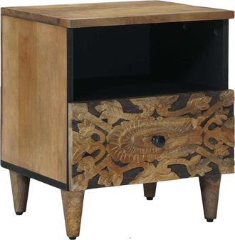 vidaXL Mueble Cama Marr&oacute;n 40 X 33 X 46 Cm Madera De Mango Maciza Vidaxl