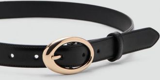 Mango Cintura fibbia ovale nero - Donna - XL - MANGO