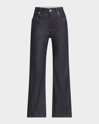 Jil Sander Mid-Rise Kickflare Ankle Denim Trousers