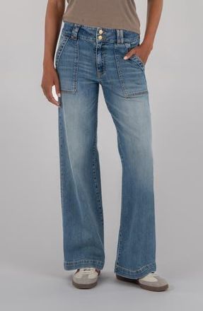 Kut from the Kloth Jodi Mid Rise Wide Leg Utility Jeans in Ahead at Nordstrom Rack, Size 8