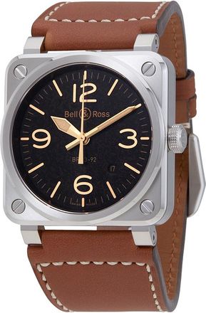 Bell & Ross Pre-owned Bell and Ross Aviation Automatic Black Dial Mens Watch BR0392-ST-G-HE