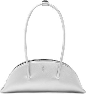 Behno Mini Laverne Leather Bowler Bag in Silver at Nordstrom