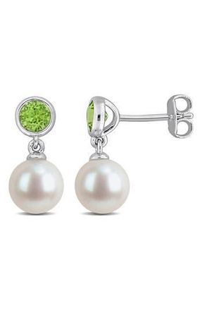 Delmar Semiprecious Stone & Cultured Pearl Drop Earrings in Green at Nordstrom Rack