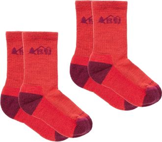 Rei Co-Op Trailsmith Merino Wool Crew Socks - 2 Pairs Orange S