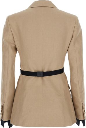 Max Mara Womens Linen Jacket Fionda Beige Blazers