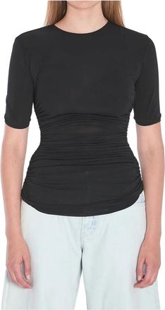 Alaia Viscose T-shirt - Dames - T-shirts - Zwart - XS - Tops