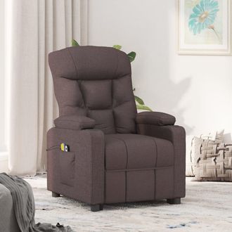 vidaXL Vidaxl - Sill&oacute;n De Masaje El&eacute;ctrico Tela Marr&oacute;n Oscuro