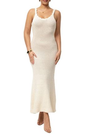 JLUXLABEL Halo Open Stitch Sleeveless Dress in Ivory at Nordstrom, Size X-Small