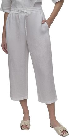 DKNY Dkny Pull-On Straight Leg Linen Pant