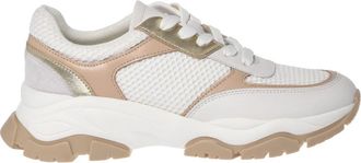 Baldinini Leren sneaker met mesh - Dames - Sneakers - Wit - 37 EU - Leer - Schoenen