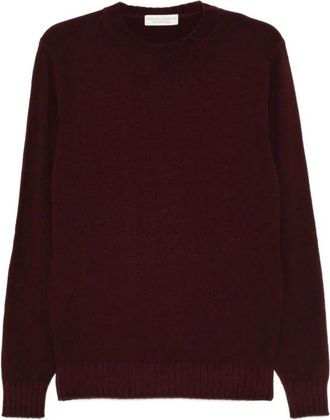 FILIPPO DE LAURENTIIS Crewneck Sweater LS - Heren - Ronde hals truien - Bruin - XL - Wol - Truien & Vesten