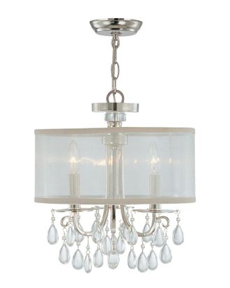 Crystorama Hampton 3-Light Crystal Drum Shade Chandelier