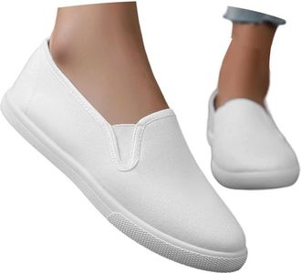 Generic Fabric Shoes Womens Summer Lightweight Canvas Slip-On Casual Shoes Flat Shoes Comfortable Summer Shoes Lightweight Outsole Hiking Shoes Breathable Wor
