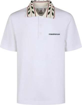 Casablanca Laurel Pique Polo - Heren - Polos - Wit - S - Katoen - Tops