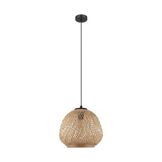 Loops Hanging Ceiling Pendant Light Round Wicker Shade 1 x 40W E27 Hallway Feature
