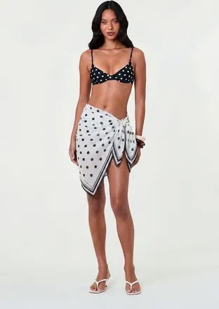Nicholas Ursa Mini Sarong in Ivory/black Polka Dot at Nordstrom