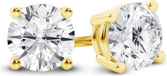 Grown Brilliance 14K Yellow Gold IGI Certified 5 Carat Round Cut Lab Grown Diamond Stud Earrings for Women, VS Clarity, E-F Color