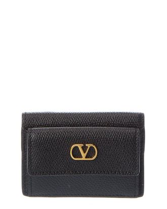 Valentino Vlogo Signature Leather Card Case