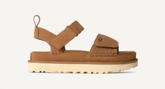UGG Womens Goldenstar Touch-Strap Sandals In Chestnut